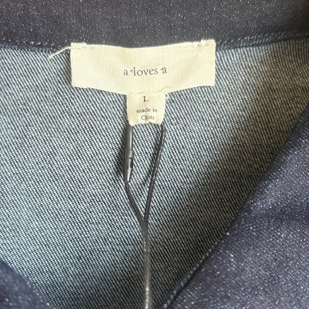 Classic A Loves A Dark Blue Denim Fit & Flare Shirt Dress NWT Women’s Size - Picture 5 of 6